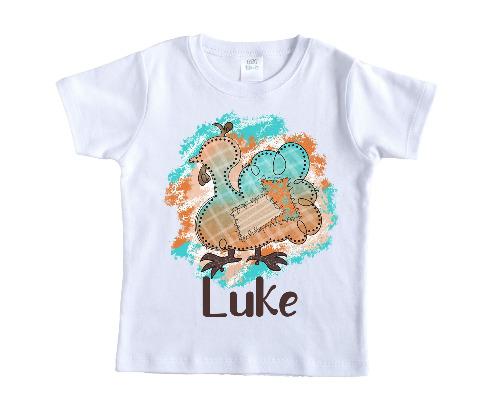 Turkey with Patchwork Personalized Shirt - Sew Lucky Embroidery