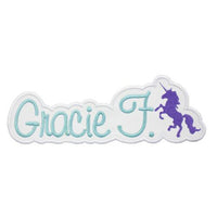 Unicorn Name Patch - Sew Lucky Embroidery