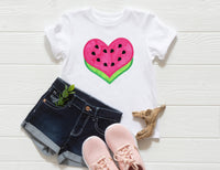 Watermelon Heart Patch - Sew Lucky Embroidery