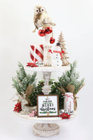 We Wish You a Merry Christmas Tier Tray Sign - Sew Lucky Embroidery