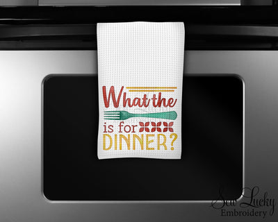 What the Fork is for Dinner Waffle Weave Microfiber Kitchen Towel