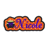 Witch Cauldron Name Patch - Sew Lucky Embroidery