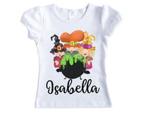 Witches Caldron Halloween Personalized Girls Shirt - Sew Lucky Embroidery