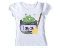 Witch's Caldron with Sign Halloween Personalized Shirt - Sew Lucky Embroidery