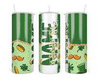 Leprechaun Personalized 20oz Insulated Tumbler with Lid and Straw - Sew Lucky Embroidery