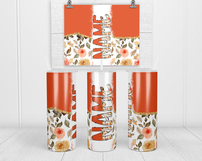 Fall Floral Personalized 20 oz insulated tumbler with lid and straw