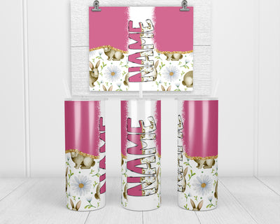 Spring Bunnies Personalized 20 oz insulated tumbler with lid and straw