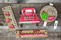 Watermelon Handmade Wood Wagon Interchangeable Decor Set - Sew Lucky Embroidery