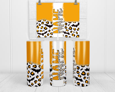Bat Leopard Personalized 20oz Insulated Tumbler with Lid and Straw