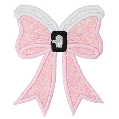 RTS - Christmas Santa Bow Coquette Patch - Pink