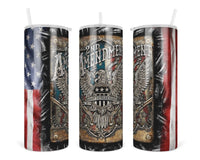 2nd Amendment 20 oz insulated tumbler with lid and straw - Sew Lucky Embroidery