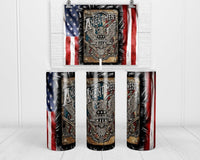 2nd Amendment 20 oz insulated tumbler with lid and straw - Sew Lucky Embroidery