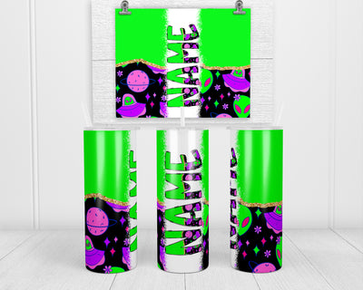 Green Alien Personalized 20oz Insulated Tumbler with Lid and Straw