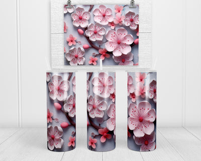 3D Blossoms on Branch 20 oz insulated tumbler with lid and straw