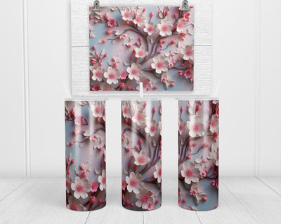 3D Cherry Blossom Branches  20 oz insulated tumbler with lid and straw