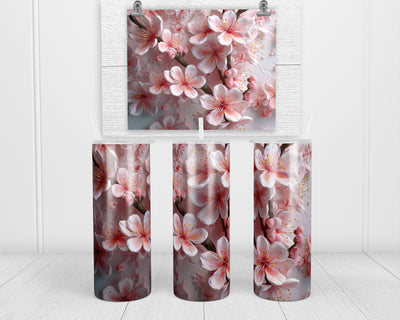 3D Cherry Blossom Branch 20 oz insulated tumbler with lid and straw