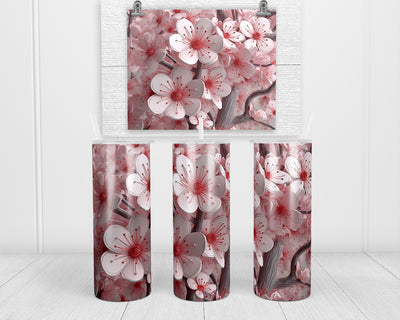3D Close Up Cherry Blossoms 20 oz insulated tumbler with lid and straw