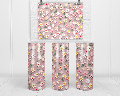 3D Floral 20 oz insulated tumbler with lid and straw