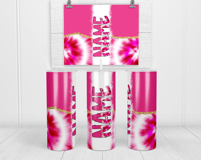 Pink Tie Dye Personalized 20oz Insulated Tumbler with Lid and Straw
