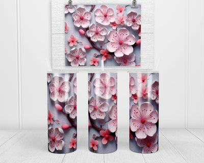 3D Blossoms on Branch 20 oz insulated tumbler with lid and straw