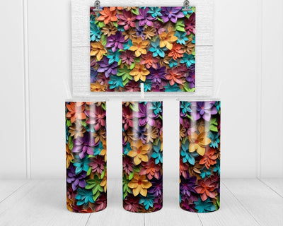 3D Bold Mini Floral 20 oz insulated tumbler with lid and straw