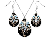 3D Butterfly Earrings and Necklace Set - Sew Lucky Embroidery