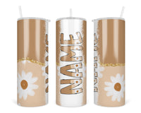 Daisy Personalized 20oz Insulated Tumbler with Lid and Straw - Sew Lucky Embroidery