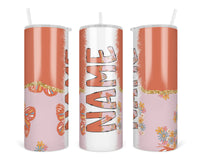 Colorful Butterflies Personalized 20oz Insulated Tumbler with Lid and Straw - Sew Lucky Embroidery