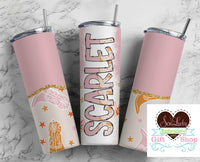 Boots and Stars Personalized 20oz Insulated Tumbler with Lid and Straw - Sew Lucky Embroidery