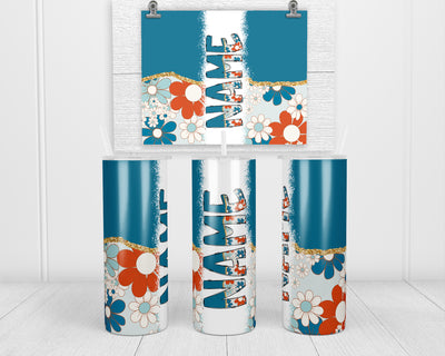 Blue Daisy Personalized 20oz Insulated Tumbler with Lid and Straw