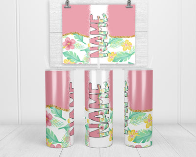 Pink Hawaiian Personalized 20oz Insulated Tumbler with Lid and Straw