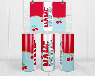 Cherries Personalized 20oz Insulated Tumbler with Lid and Straw