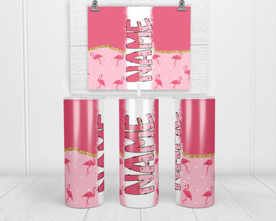 Flamingos Personalized 20oz Insulated Tumbler with Lid and Straw