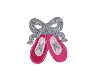 Ballet Slippers with Silver Vinyl Bow Patch