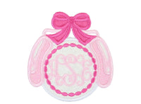 Ballet Slippers Monogram Sew or Iron on Patch - Sew Lucky Embroidery