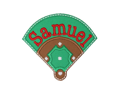 Baseball Diamond Custom Personalized Name Sew or Iron on Patch