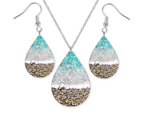Beach Teardrop Earrings and Necklace Sets - Sew Lucky Embroidery