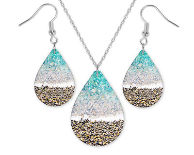 Beach Teardrop Earrings and Necklace Sets
