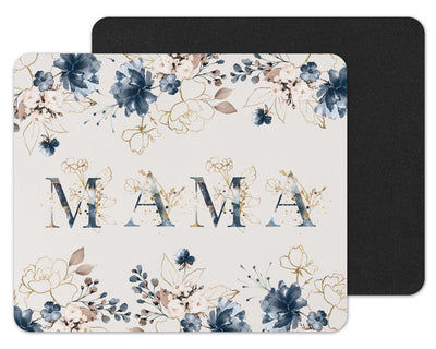 Blue Floral Mama Mouse Pad