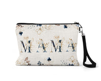Blue Mama Floral Makeup Bag - Sew Lucky Embroidery