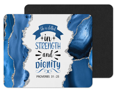 Blue Proverbs 31:25 Mouse Pad