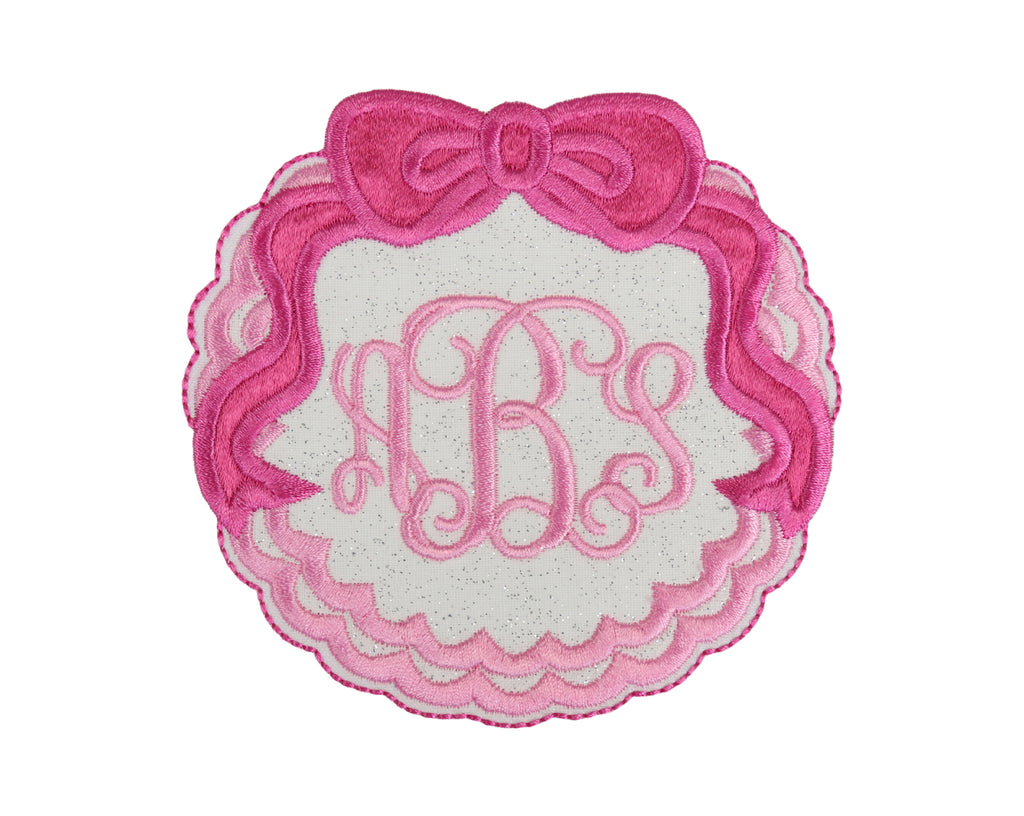 Monogram Bow Frame Patch - Sew Lucky Embroidery