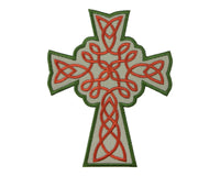 Celtic Knot work Cross Religious Christian Sew or Iron on Patch - Sew Lucky Embroidery
