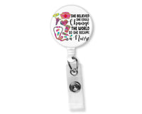 Change the World Nurse Badge Reel - Sew Lucky Embroidery