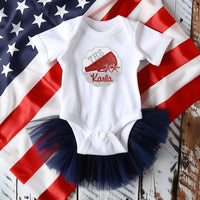 Cheer Megaphone Name Patch Custom Glitter Embroidered Cheer Patch for Team Jackets, Bags, or Uniforms Iron-On or Sew-On - Sew Lucky Embroidery