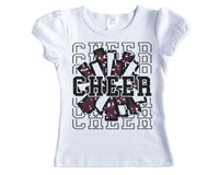 Cheer Stacked with a Pom Pom Girls Shirt - Sew Lucky Embroidery