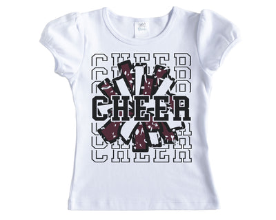 Cheer Stacked with a Pom Pom Girls Shirt
