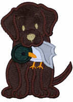 Chocolate Duck Hunting Lab Sew or Iron on Patch