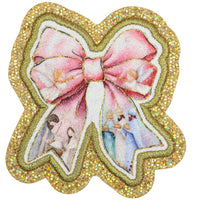  Christmas Nativity Bow Coquette Patch - Gold Glitter