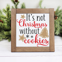 Handmade Wood Interchangeable Sign - Christmas Sign - Hot Chocolate Sign - 8x8 Sign - Sew Lucky Embroidery